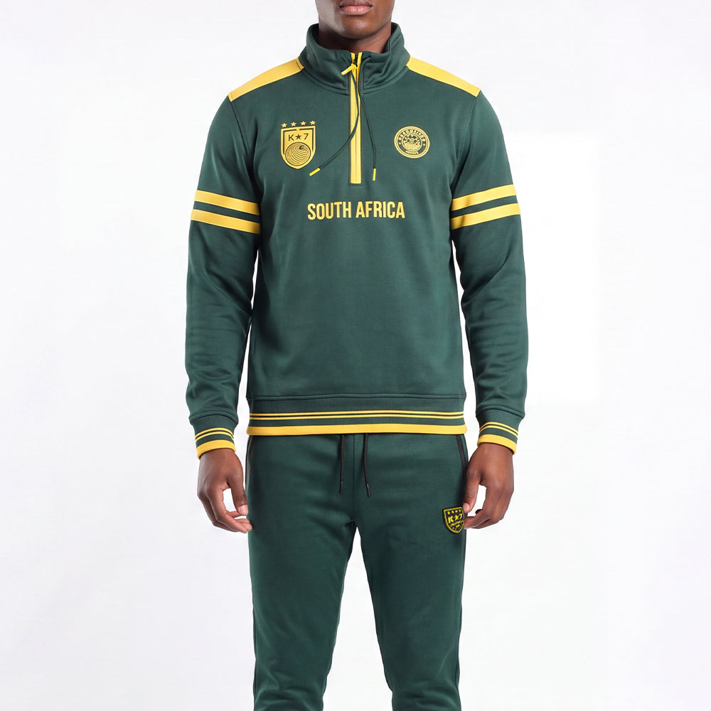 GREEN FORMATION PRINTED 1/4 ZIP SWEATER (SOUTH AFRICA)