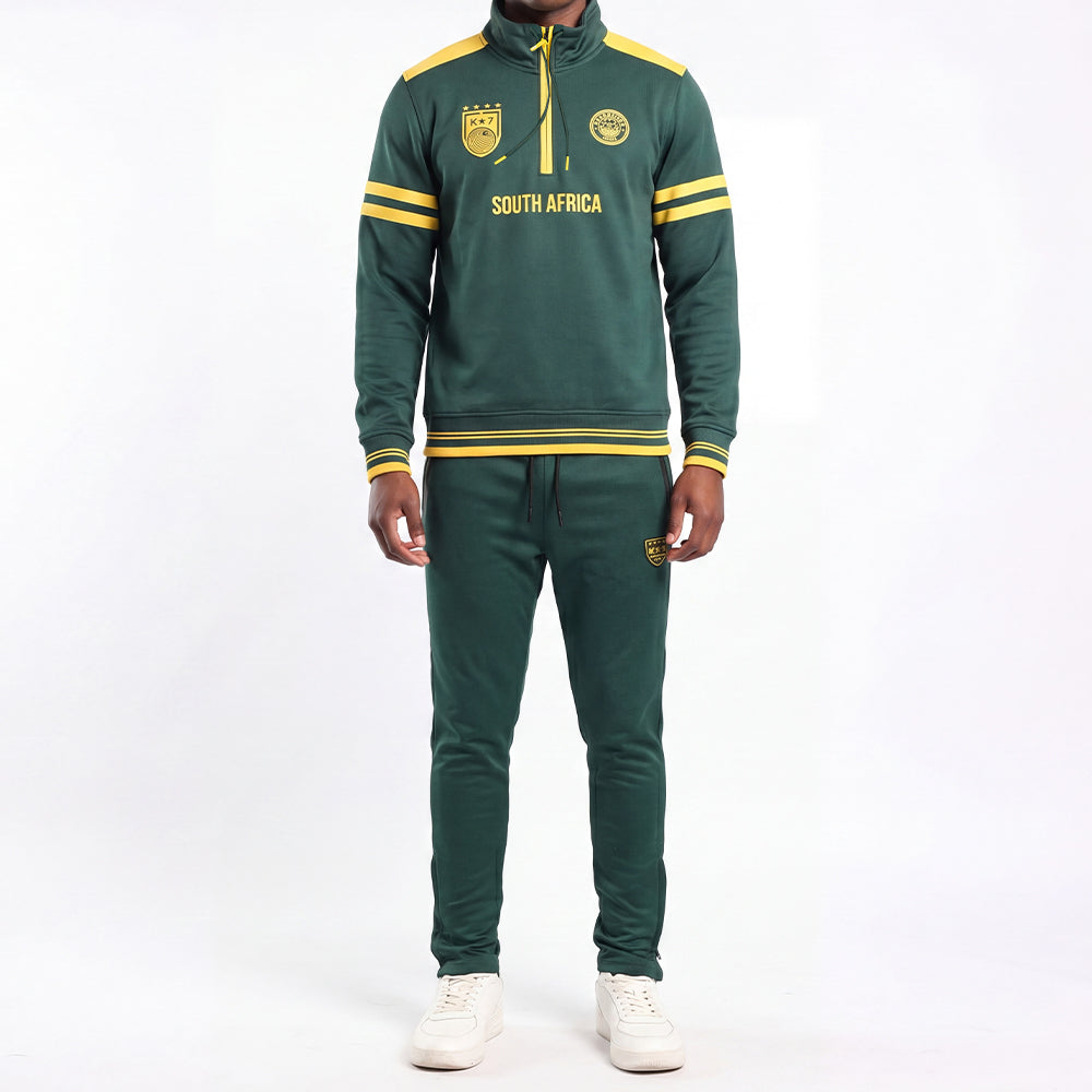 GREEN FORMATION PRINTED 1/4 ZIP SWEATER (SOUTH AFRICA)