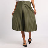 OLIVE PU SKIRT