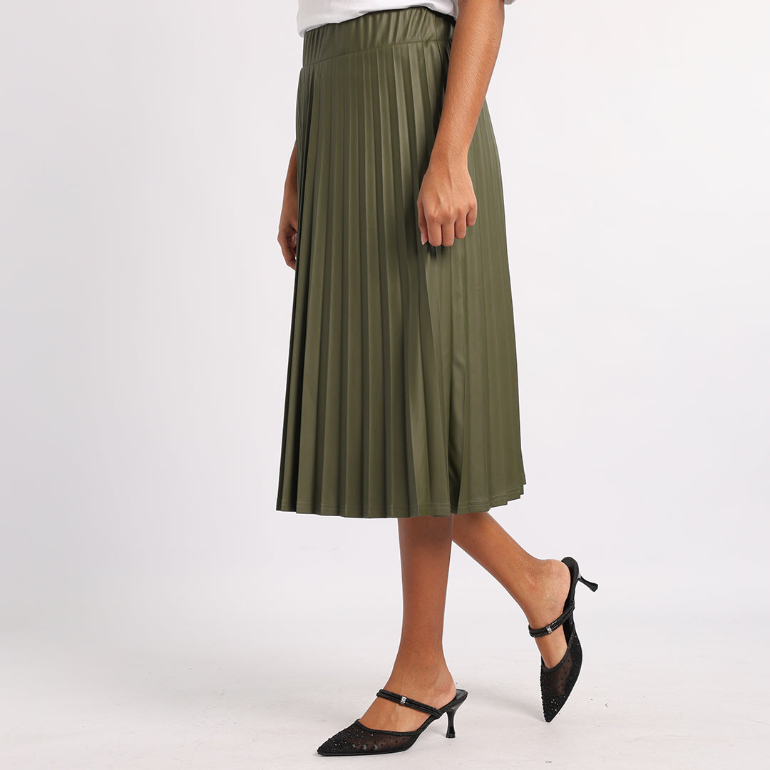 OLIVE PU SKIRT