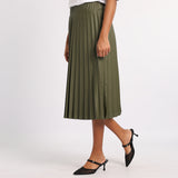 OLIVE PU SKIRT