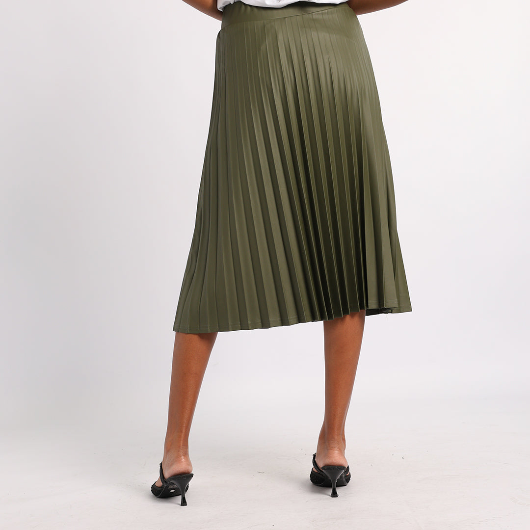 OLIVE PU SKIRT