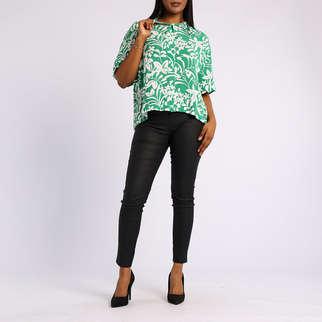 GREEN FLORAL SHIRT