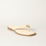 LADIES CIARRA OFF WHITE PU THONG SANDAL (CIARRA TRIM