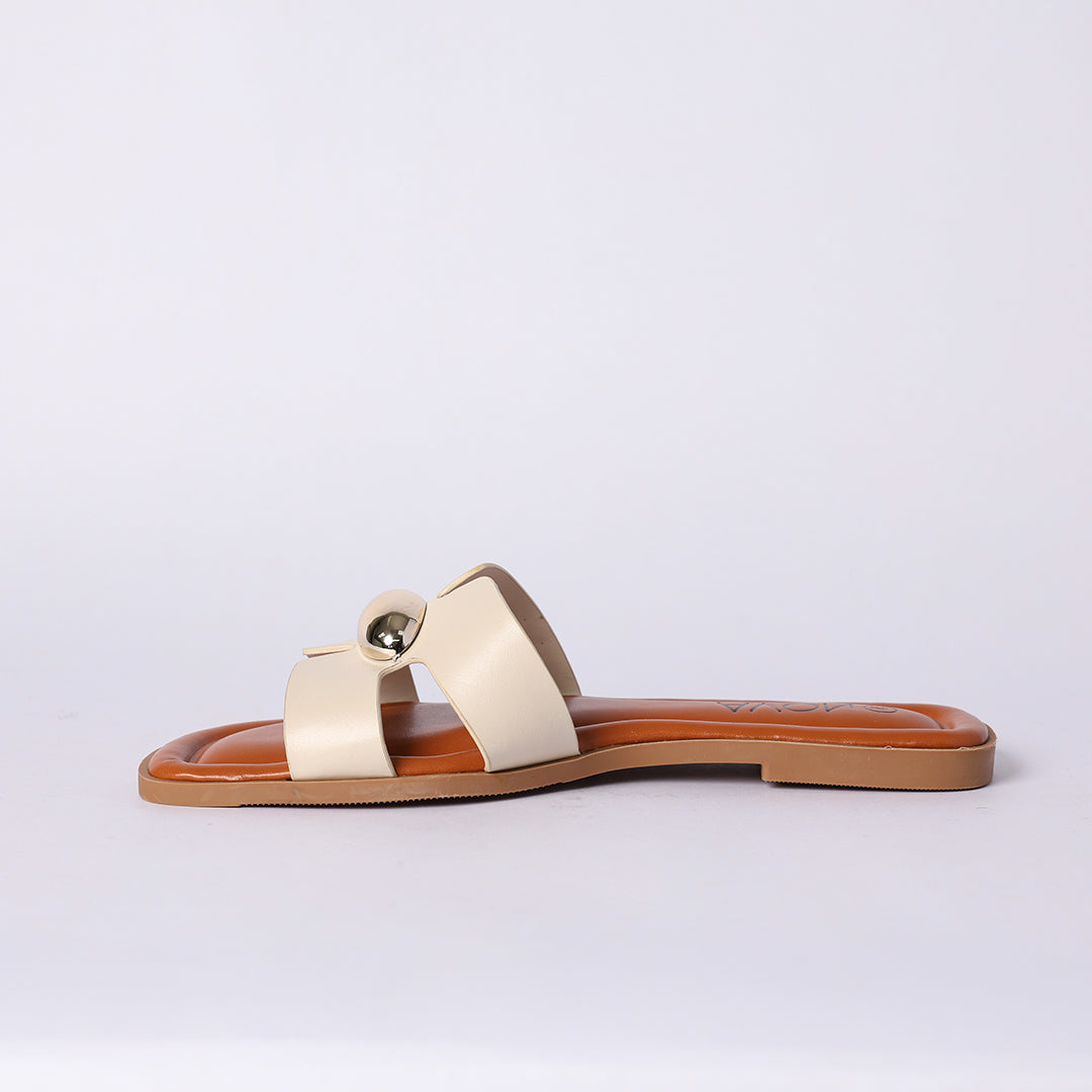 LADIES NOVA BONE PUSH IN SANDAL (OVAL TRIM