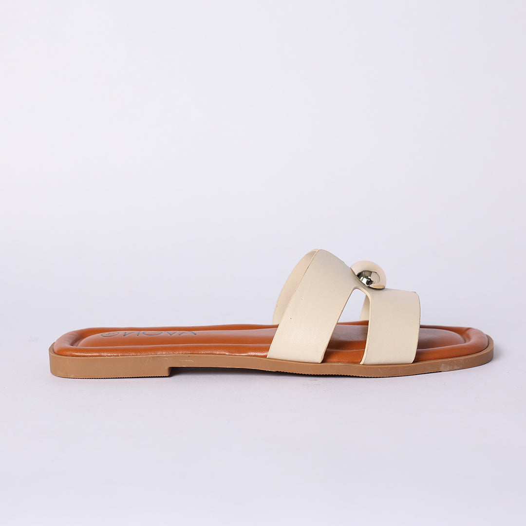 LADIES NOVA BONE PUSH IN SANDAL (OVAL TRIM