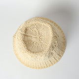 LADIES NOVA NATURAL STRAW SUN HAT (STONE TRIM