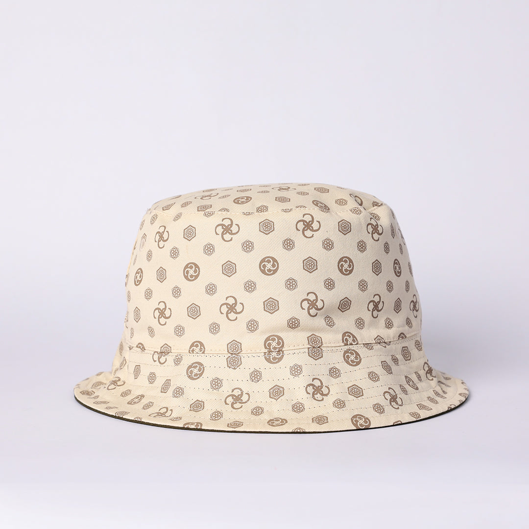 LADIES CIARRA OLIVE MONOGRAM RERVERSIBLE BUCKET HAT