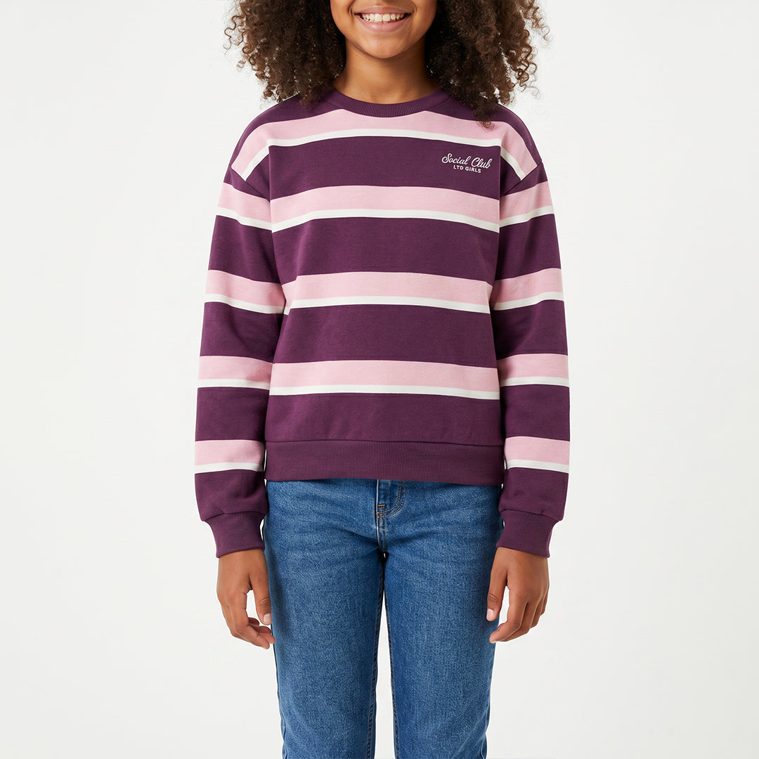 2PC SWEATER SET (PINK/BURG STRIPE)