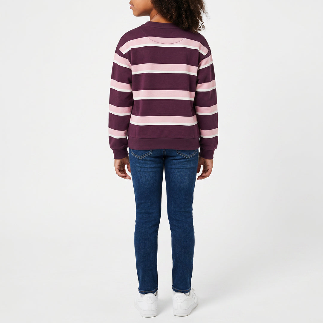 2PC SWEATER SET (PINK/BURG STRIPE)