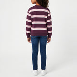 2PC SWEATER SET (PINK/BURG STRIPE)