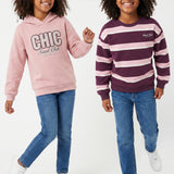 2PC SWEATER SET (PINK/BURG STRIPE)