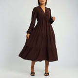BROWN LONG SLEEVE DRESS