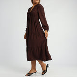 BROWN LONG SLEEVE DRESS