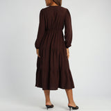 BROWN LONG SLEEVE DRESS