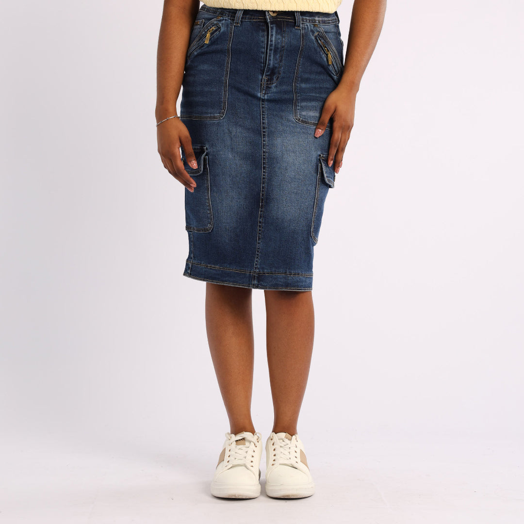 Blue Cargo Skirt