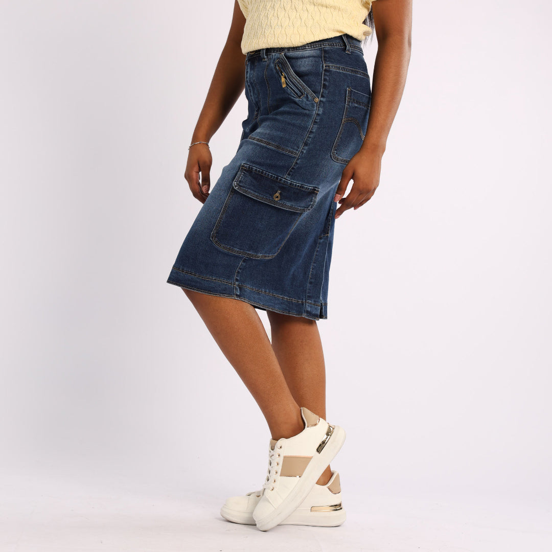 Blue Cargo Skirt