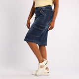 Blue Cargo Skirt