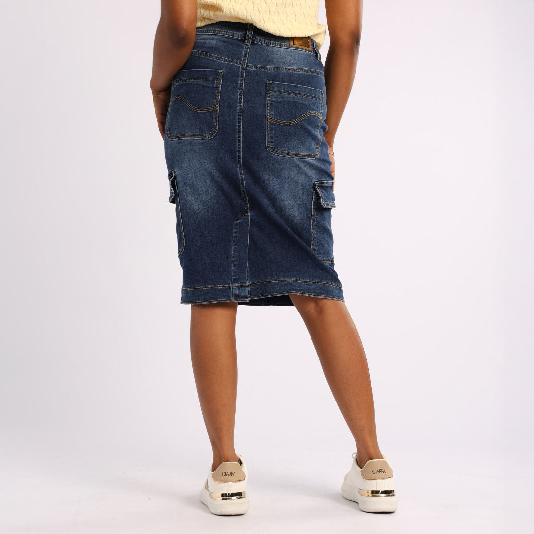 Blue Cargo Skirt