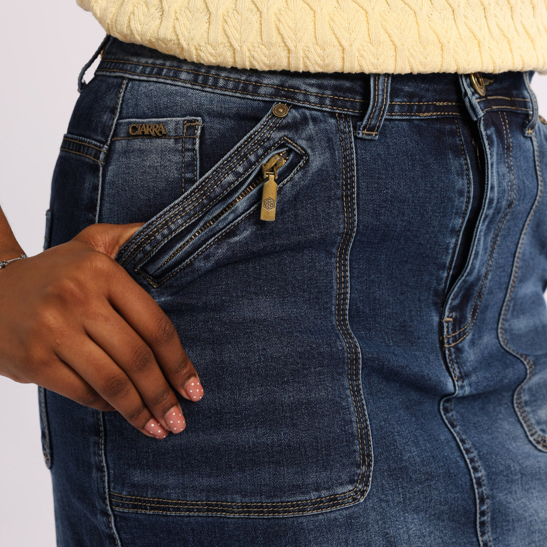 Blue Cargo Skirt