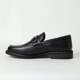 Zaff Black Formal Loafer Shoe.Gun Metal Trim.
