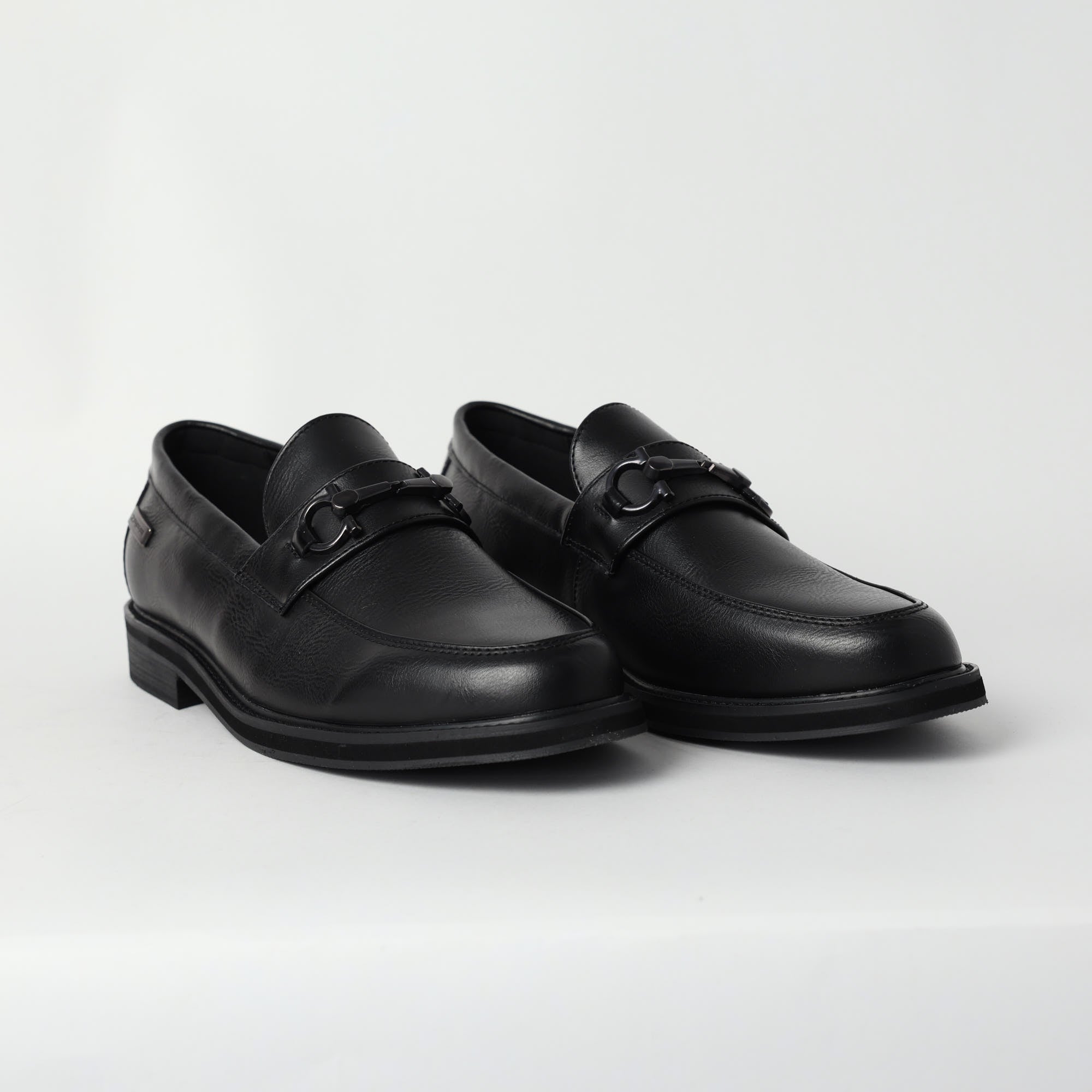 Zaff Black Formal Loafer Shoe.Gun Metal Trim.