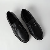 Zaff Black Formal Loafer Shoe.Gun Metal Trim.