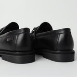 Zaff Black Formal Loafer Shoe.Gun Metal Trim.