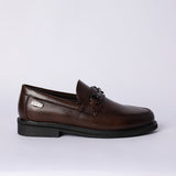 Zaff Choc Formal Loafer Shoe.Gun Metal Trim.
