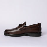 Zaff Choc Formal Loafer Shoe.Gun Metal Trim.