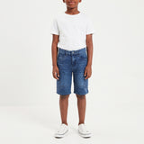BLUE DENIM CARGO SHORT