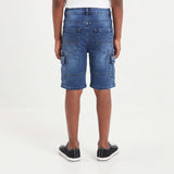 BLUE DENIM CARGO SHORT