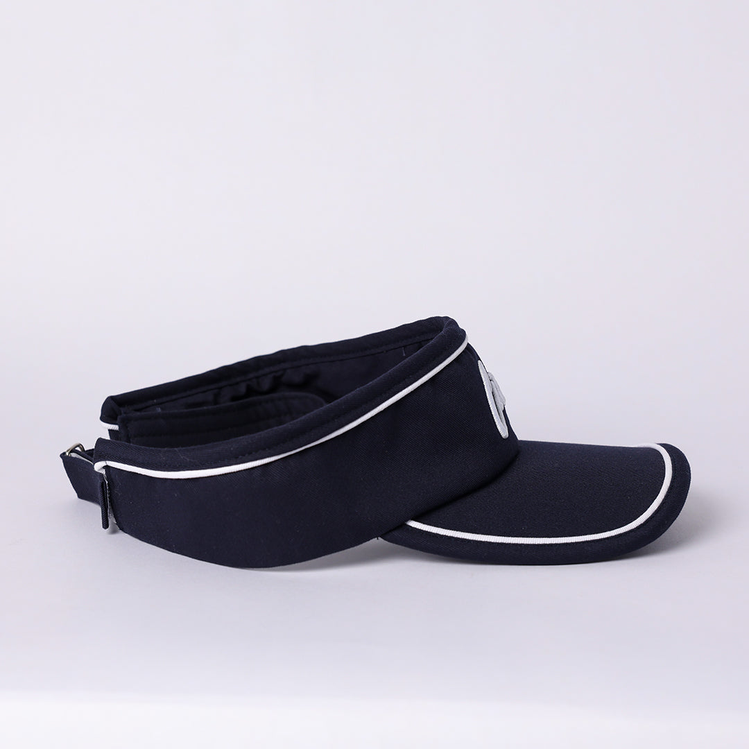 LADIES CIARRA NAVY &amp; WHITE COTTON VISOR