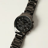 MENS ZAFF BLACK LINK WATCH (ROUND FRAME