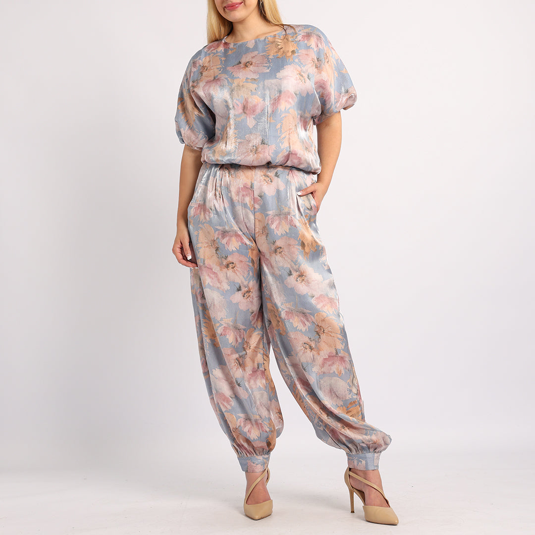 BLUE FLORAL  BLOUSE