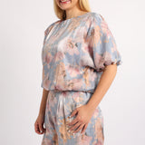 BLUE FLORAL  BLOUSE
