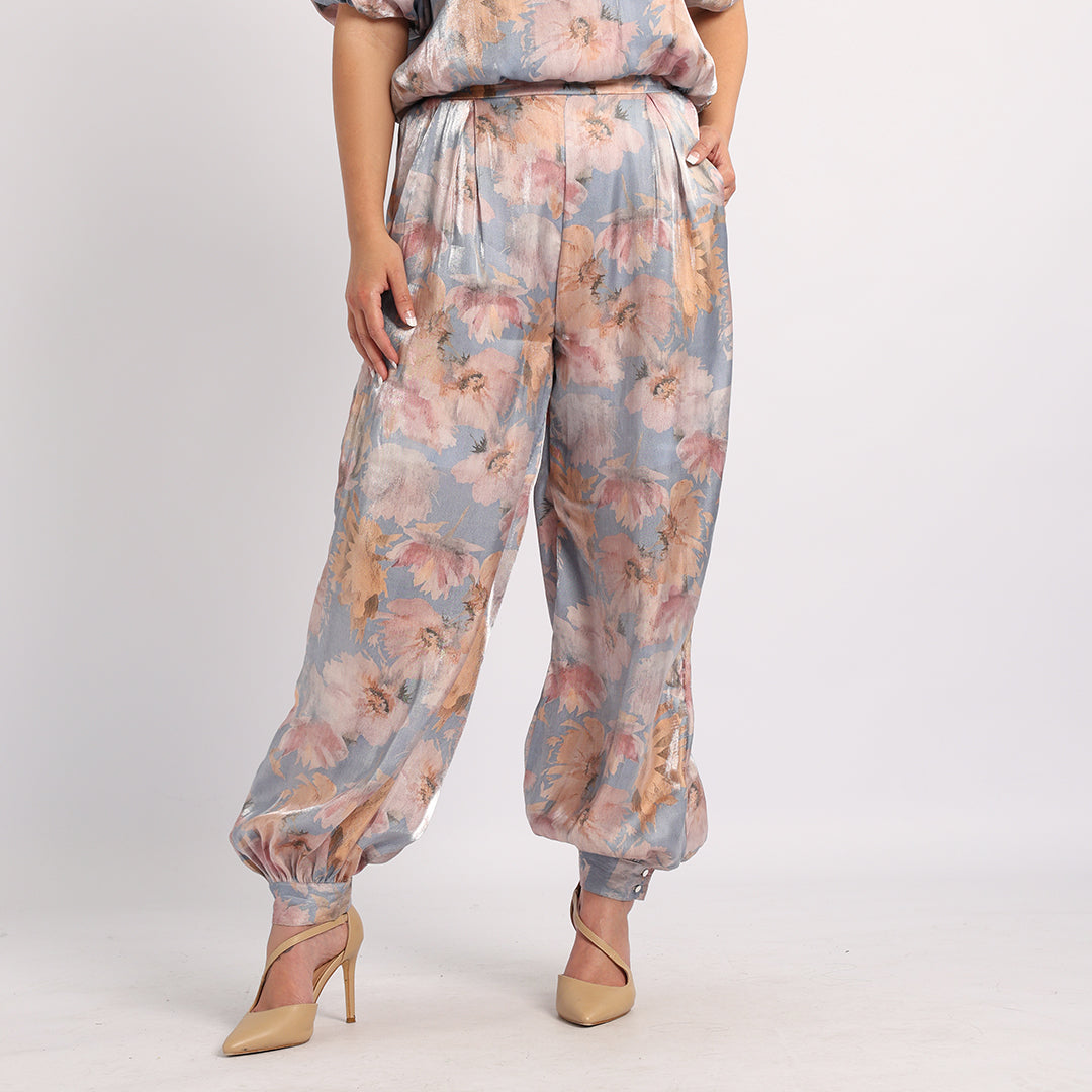 BLUE FLORAL PANTS