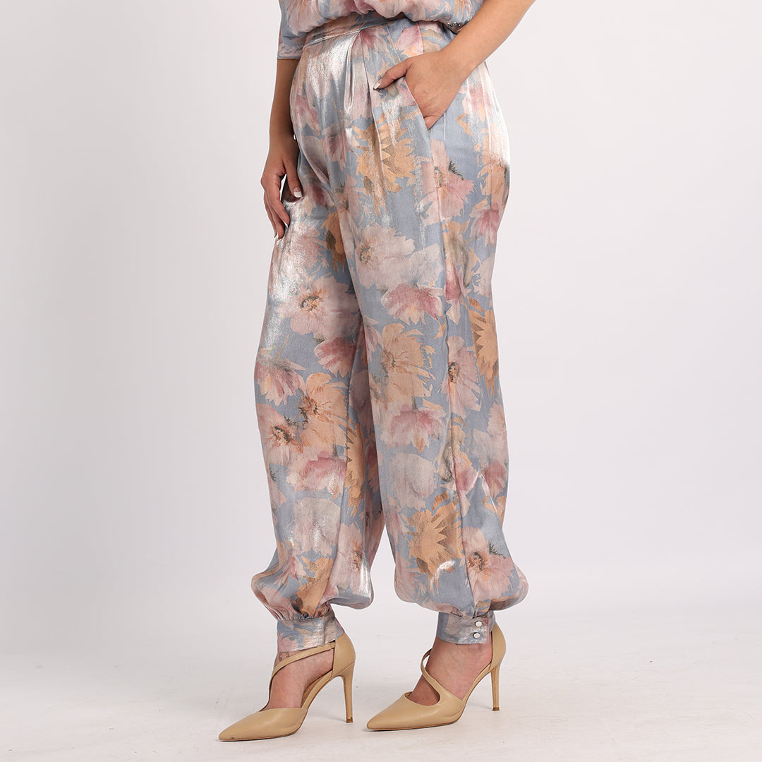 BLUE FLORAL PANTS