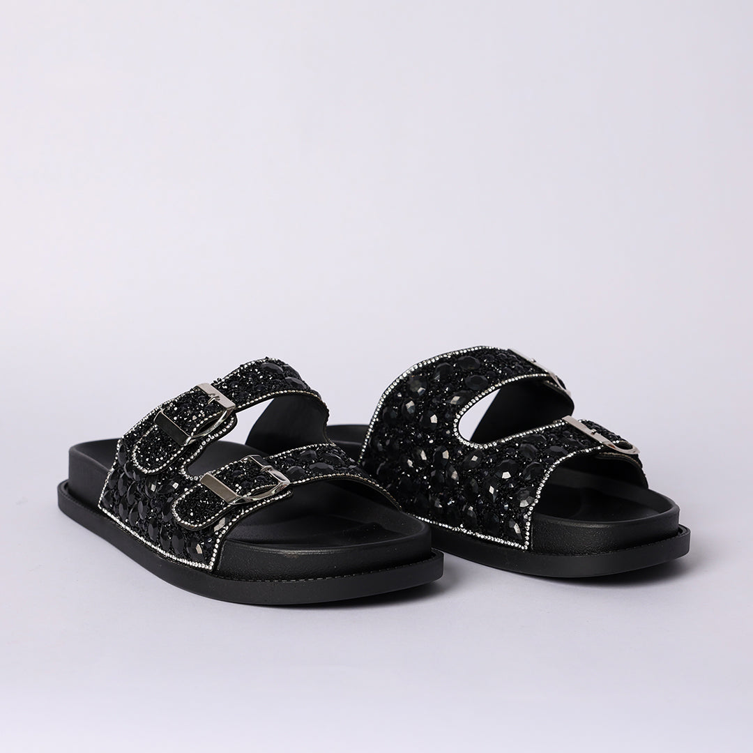 LADIES NOVA BLACK DIAMANTE PLATFORM BIRK