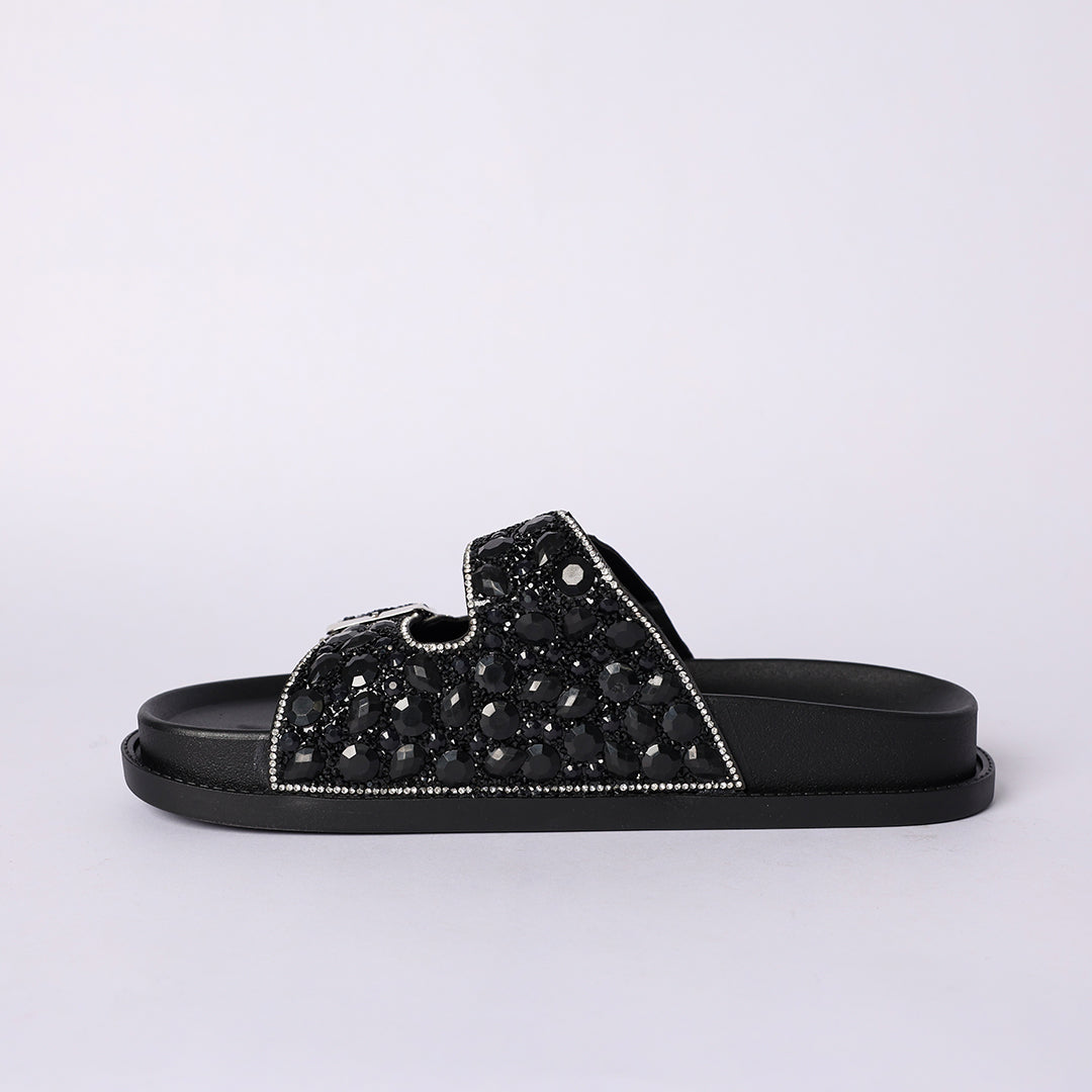 LADIES NOVA BLACK DIAMANTE PLATFORM BIRK