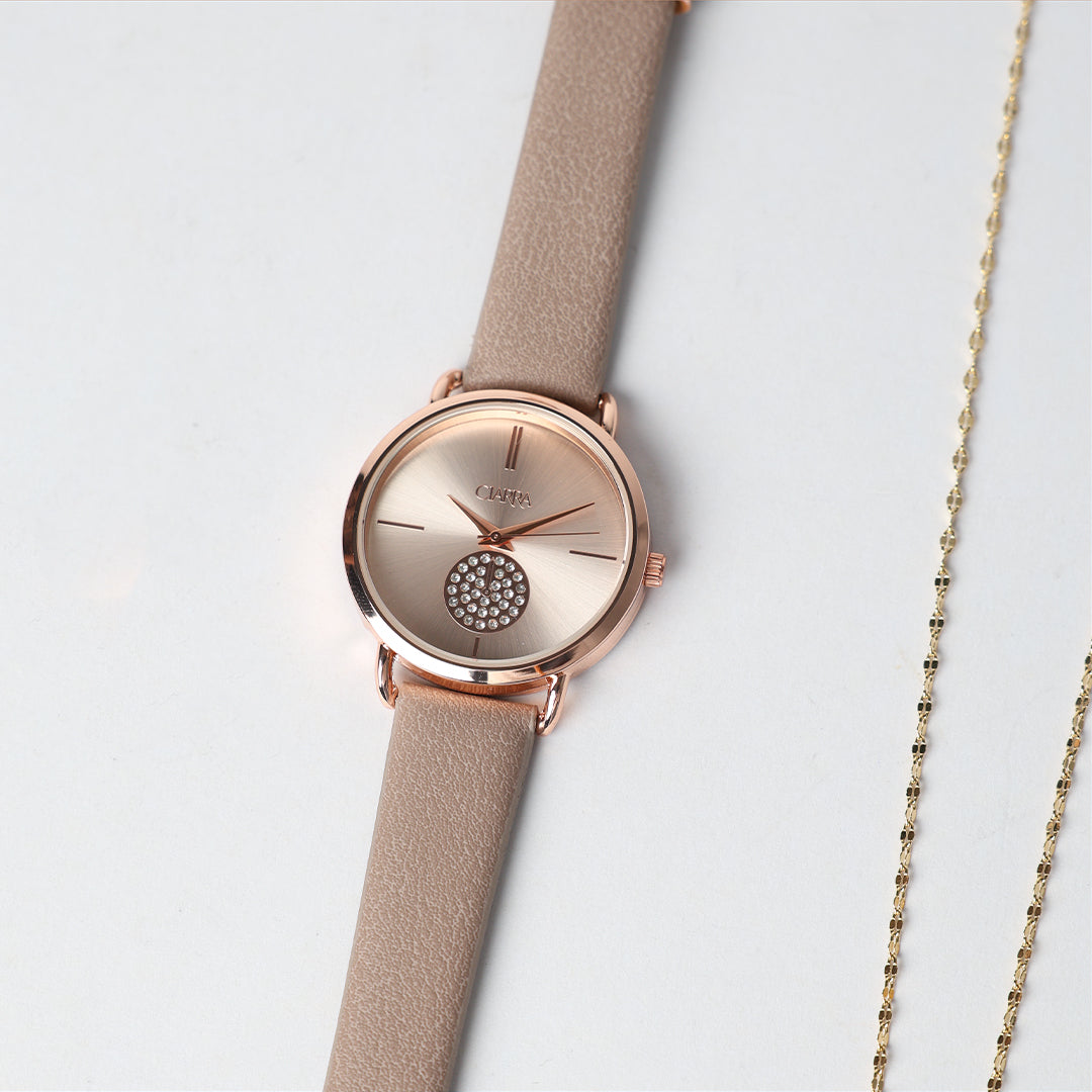 Pu Watch With Necklace