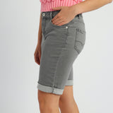GREY STRETCH DENIM SHORT