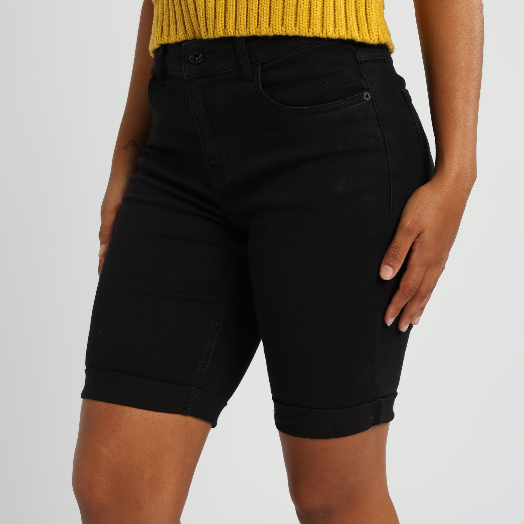 Black Denim Shorts