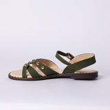 LADIES CIARRA OLIVE CRISS CROSS STRAPPY SANDAL