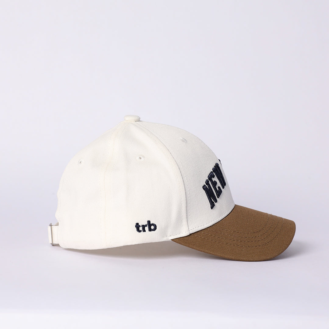 Trb Off-White And Khaki Colourblock Dad Cap.