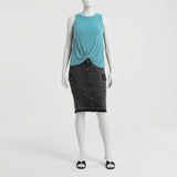 Blue Short Sleeve Ribbed Top