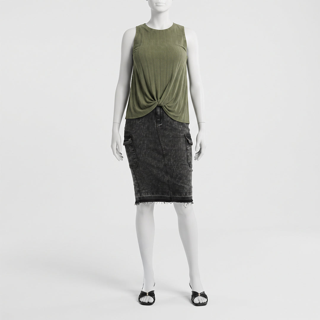 Black Cargo Skirt