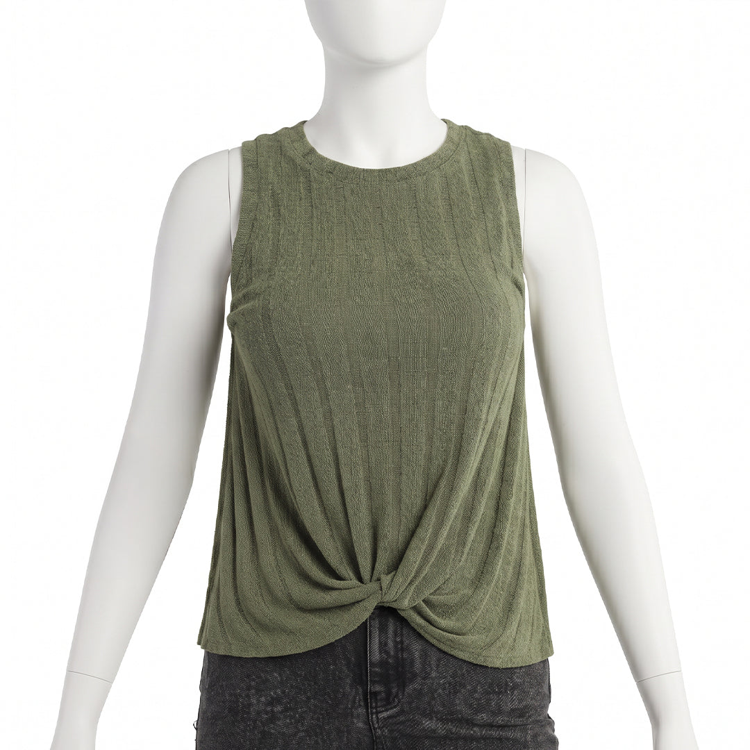 Blue Short Sleeve Ribbed Top
