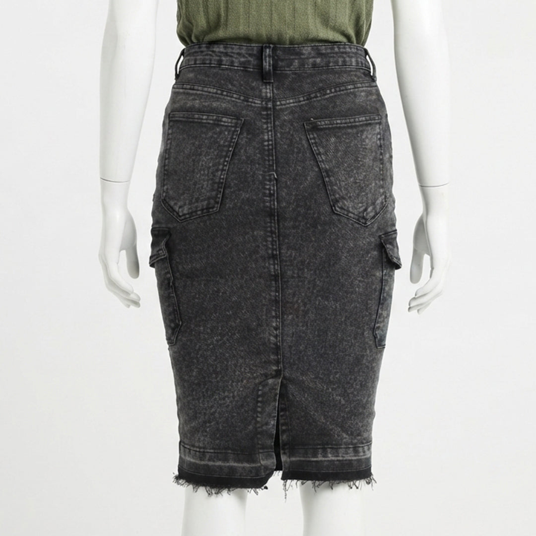 Black Cargo Skirt