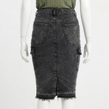 Black Cargo Skirt